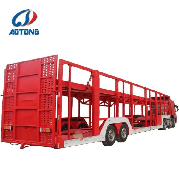 Cheap Air Brake Two Deck Pickup Truck Trailer Skeleton Type 6 Car Carrier Transport Trailer for sale