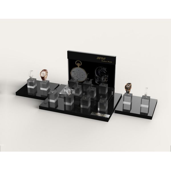 Highend Countertop Watch Display 25mm Black & Clear Acrylic 680*400*320mm