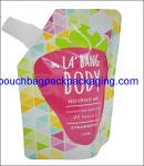 Juice packing bag with spout, stand up spout pouches plastic for food packaging