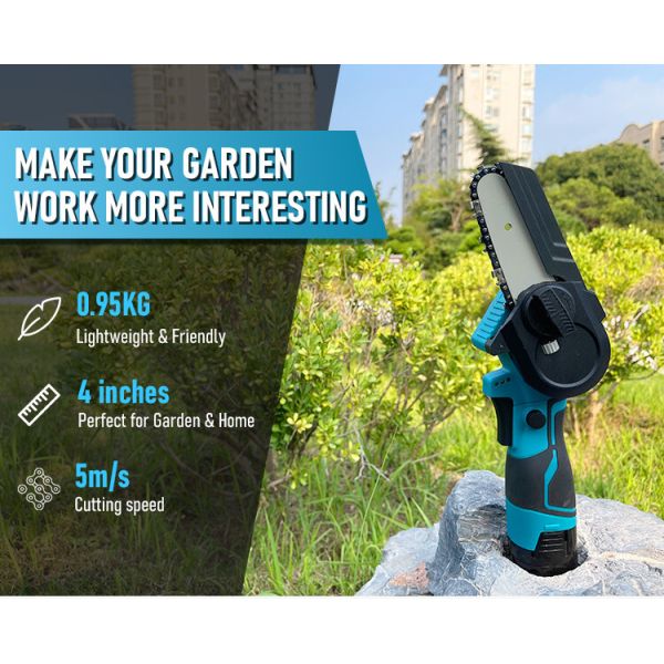 Electric 4 Inch One-Hand Woodworking Lithium Battery Pruning Chainsaw Cordless Power Tool