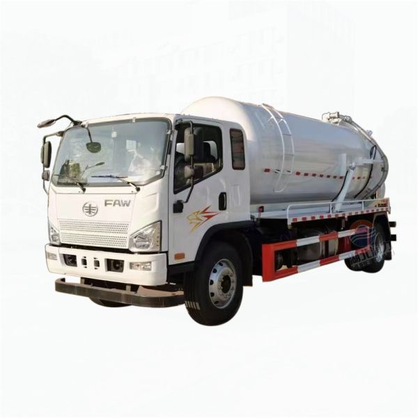 Cheap FAW 5000 Liters  Sewage Suction Truck  With Best Price     High-pressure Cleaning Truck   Vacuum Sewer for sale