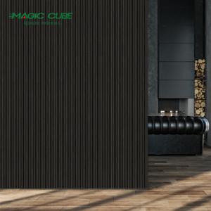 Best Natural 15mm Thickness Oak Slat Wall Panel Flame Retardant with Black MDF wholesale