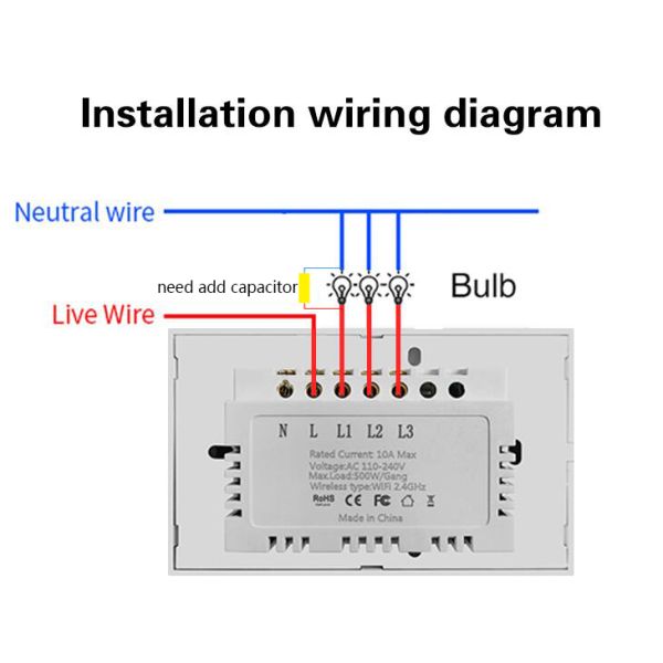 Tempered Glass Panel 2Gang 110V Tuya Zigbee Off/On Switch Smart Life App Wifi Power Switch For Home Automation