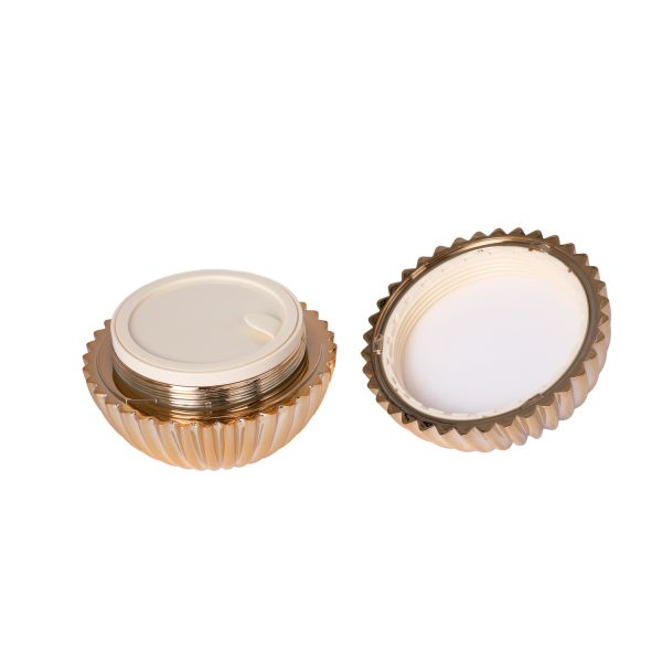 Translucent Stripe Design Plastic Acrylic Lotion Pump Bottle And Cream Jar For Logo Acceptable Skincare Cosmetic Packaging