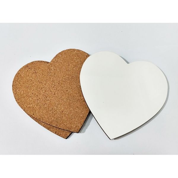 Amazing 100x100mm Delicate Heart Shape Sublimation MDF Blank Coaster for Wedding Gift