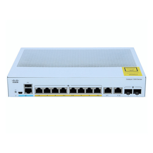 Network management switch Cisco C1000-8P-E-2G-L 8-port gigabit 2x 1G SFP and RJ-45 combo uplinks POE 67W