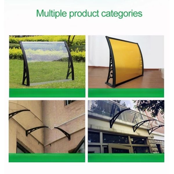 1000mm Plastic Bracket Clear Solid Polycarbonate Window Awning Anti UV Protection