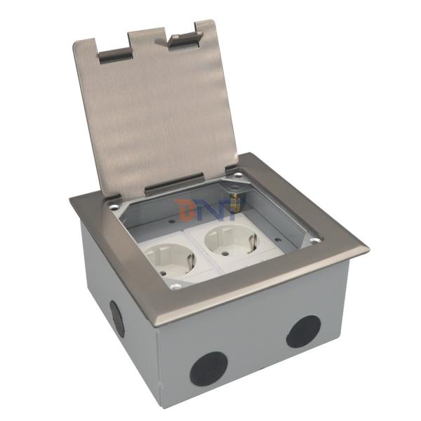 Cheap silver dual 2 pin power flip up floor socket box for sale