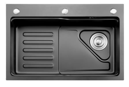 Cheap Black Cast Iron Kitchen Sinks Stainless Steel 450mm Basin Single Bowl Kitchen Sink for sale