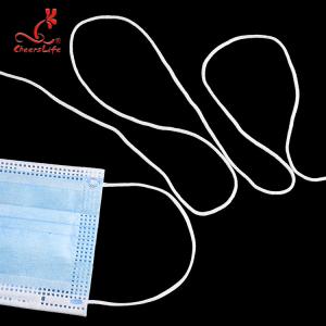 China Nylon Round Elastic Earloop Cord For Mask 3mm Spandex Band White Color on sale