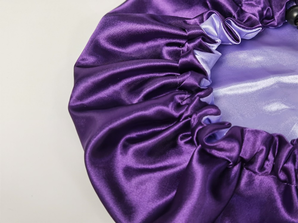 OEM ODM 49cm Satin Hair Bonnet For Sleeping Plain Dyed Colored