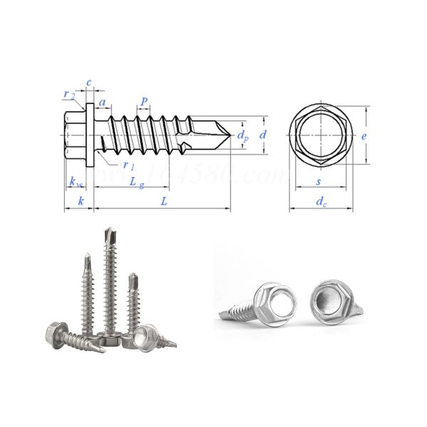 DIN15480 Self Drilling Screw Sharp Point Hex Head