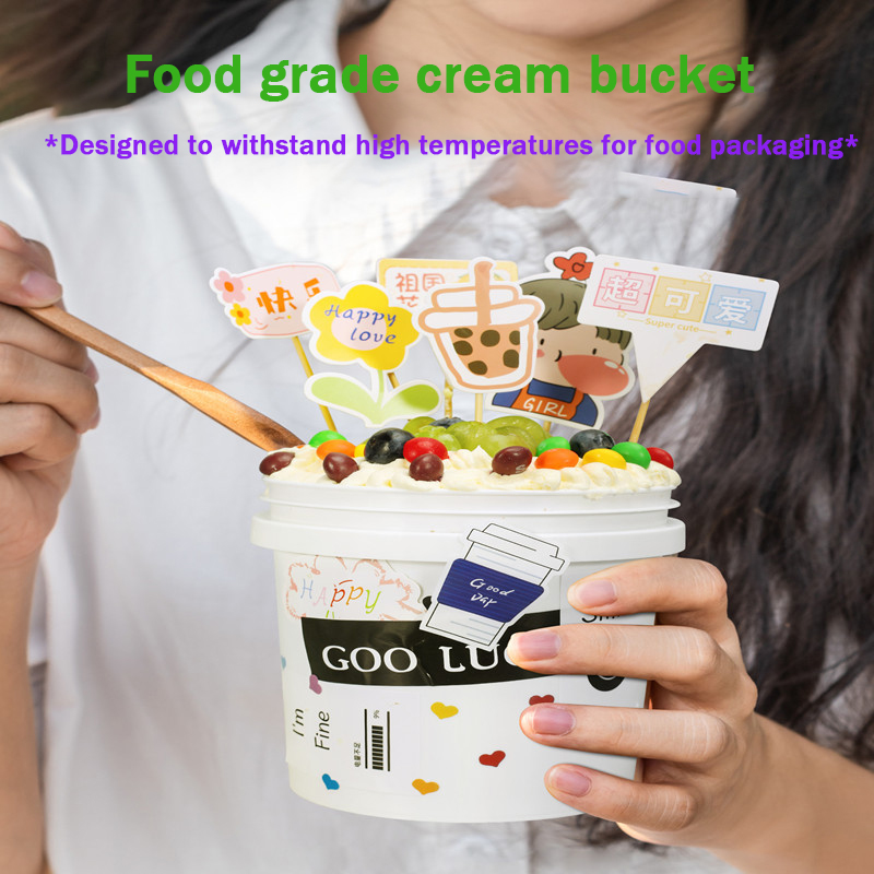 Water ISO9001SGS Certified Empty Plastic Bucket for Fruit Yogurt Milk Tea Packaging