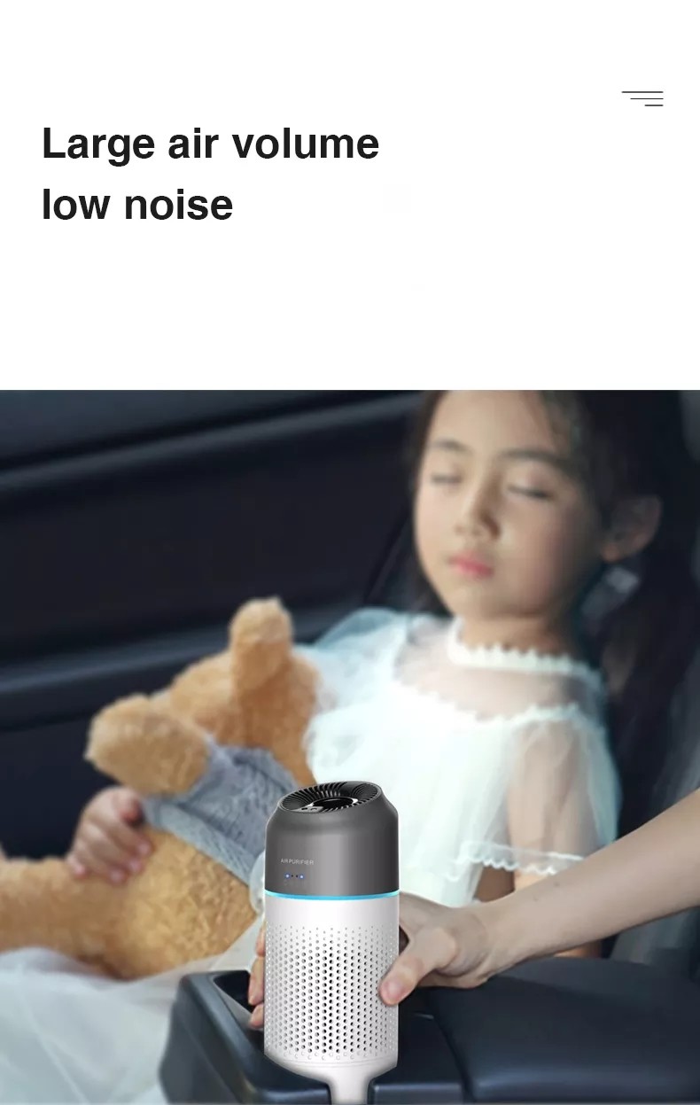 Home ABS Plastic Car Air Purifier With Fan Noise And Active Oxygen Release