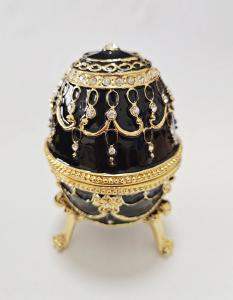 Faberge Egg Jewelry Box Series Hand Painted Jewelry Trinket Box with Rich Enamel EggBox Sparkling Rhinestone Unique Gift