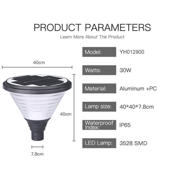 Waterproof Post Lighting Led Gate Solar Garden Pillar Light for Outside Lamp Landscape