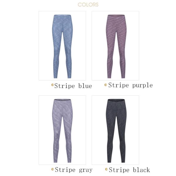 Yarn Dyed Weaving Women's Stretch Patterned Yoga Pants Nylon Polyester Spandex