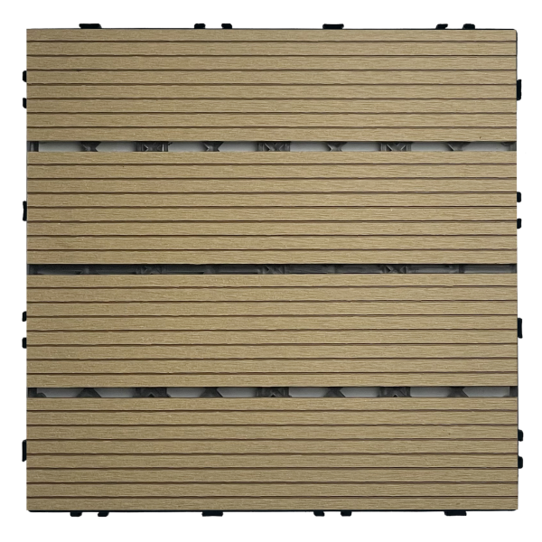 3D Embossed Plastic Wood Deck Tiles Match Real Wood Texture