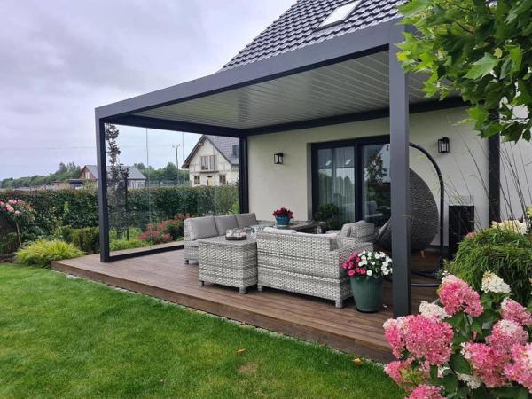 Cheap Waterproof Louver Blade Roof Awning Waterproof Aluminum Frame Pergola Awnings for sale