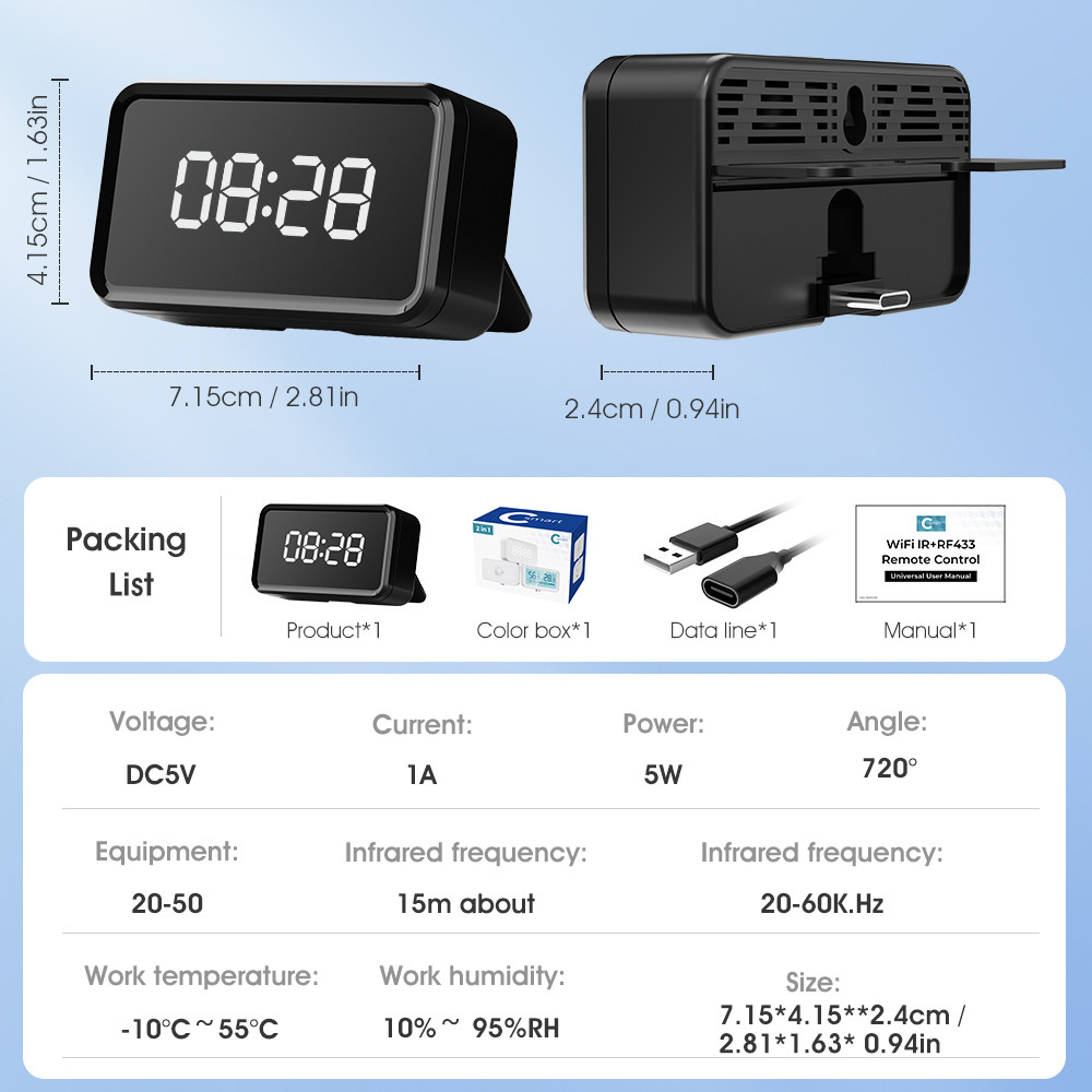 WiFi IR RF433 Universal Remote Control for Air Conditioning TV and More with Voice Control Alexa Google and Tuya Smart Home Integration