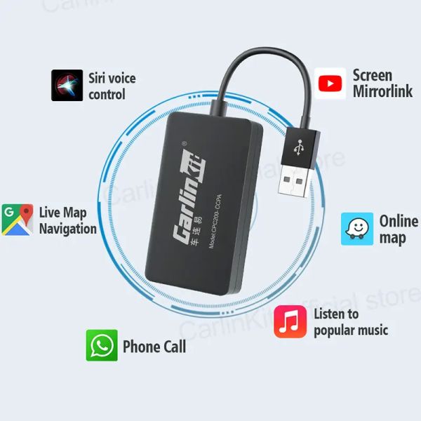 High Speed Android 4.4+ to Wireless Carplay Android Auto USB Dongle Streaming Box CPC200-CCPA