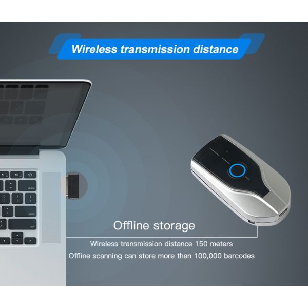2.4GHz Wireless CMOS Bluetooth Barcode Scanner 450mAh