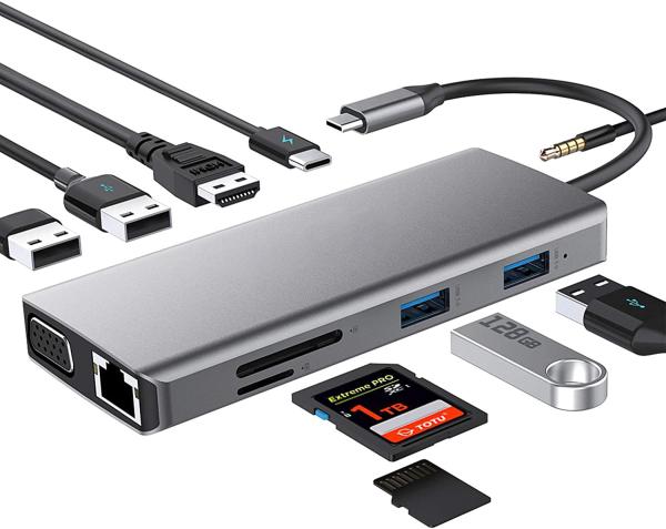 Cheap USB 3.1 Interface Type 10 In 1 Type C Hub For High Speed Data Transfer And Charging for sale