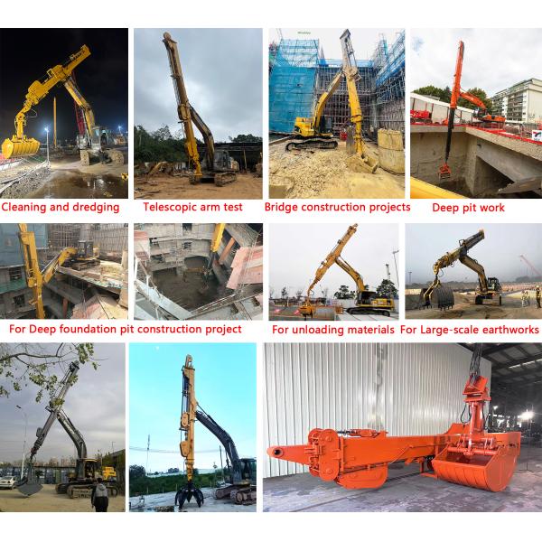 Q355B Telescopic Dipper Arm Attachments For Heavy Machinery Construction Sites