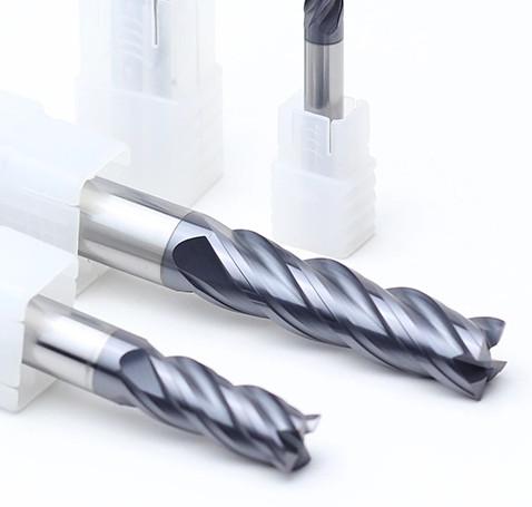 Cheap Flat Tungsten Solid Carbide End Mill 65mm Length Titanium Nitride (TiN) Coated for sale