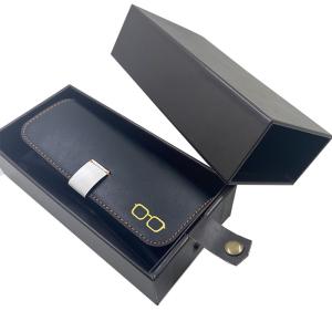 Best Hard cardboard Custom PU box , PU drawer eyeglasses box wholesale
