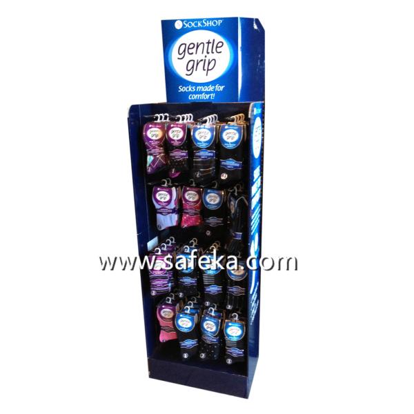 Cheap Socks POP Corrugated Pegboard Display,Hook Displays in Store for sale