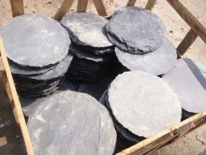 Best Black Slate Round Stepping Stones Garden Paving Stones Back Yard Stone Pavers Slate Patio Stone wholesale