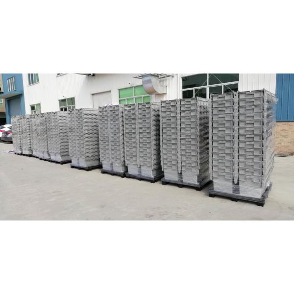 Large Plastic Nesting Storage Totes Attached Lids Customized Color