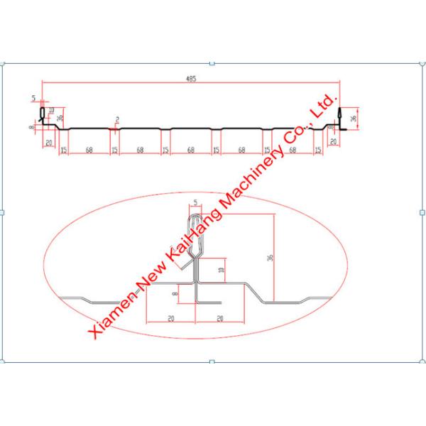 PLC Control Standing Seam Roll Forming Machine Klik Panel With Notching