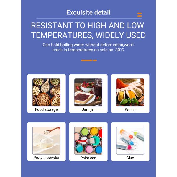 200ml Capacity Plastic Jar with Inner Cover PP Refillable Food Grade Container