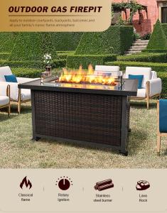 Best Sunshine Rattan Plaited Articles Propane Table Top Fire Pit Patio Heater wholesale