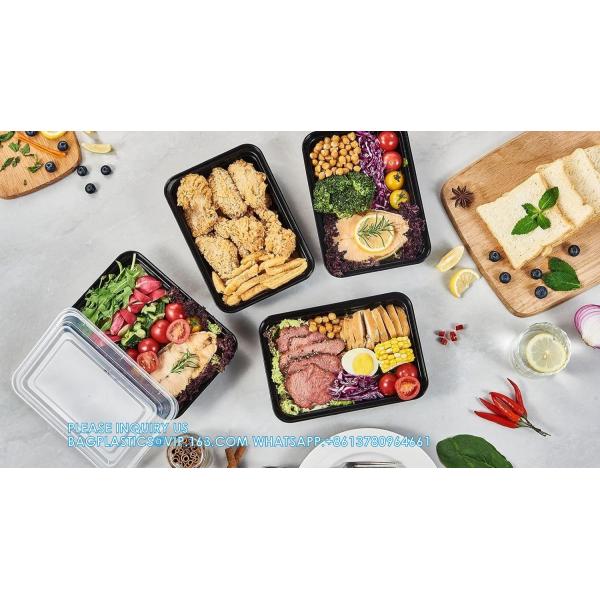28 Oz 1 Compartment Black Rectangular Reusable To Go Lunch Prepping Boxes BPA-Free Microwavable Freezer Dishwasher