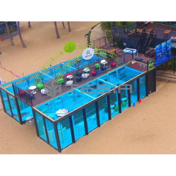Tesia Industry Custom Prefab Modular 20FT 40FT Container House Luminous Swimming Pool