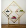 Buy cheap Golden Coating Department Store Fixtures , Metal Store Display Racks With Glass from wholesalers