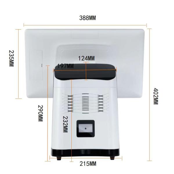 15.6'' Touch Screen Cash Register with Win 10/Android OS and Full HD 1080P Main Display