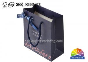 Best Ribbon Decorated Custom Designed Paper Shopping Bags With Handles , Premium Printed wholesale
