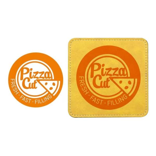 Custom Print Logo Sublimation Blanks Coasters Round Square Colorful PU Leather Sublimation Coaster