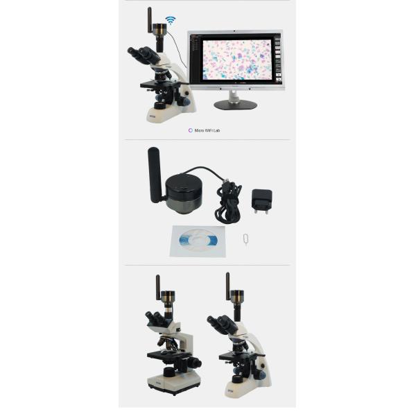 Mini 5G Wifi Build - In Camera , Biological Trinocular Student Microscope A59.4930