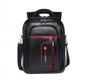 China Solid Leather Backpack Travelling Bag Laptop Waterproof PU Mens 11.4x6.7x19.3 on sale