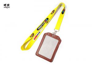 Best Leather Card Personalized Badge Holder Lanyard For School ID OEM / ODM wholesale