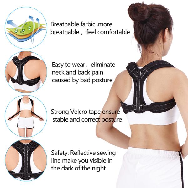 Pain Relief Back Posture Corrector With Armpit Pad Extension Strap
