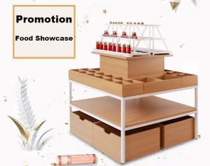 China Modern Style Food Store Shelving Shop Display Tables 1000*1000*1350mm on sale