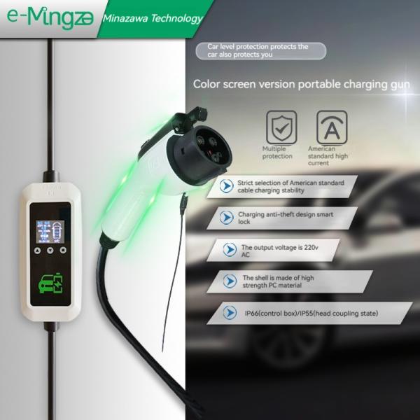 Undervoltage protection e-mingze 7KW Fast AC EV Charger 1-Phase Car Charging Station with 32A Output Current 3.5KW Power Output for US