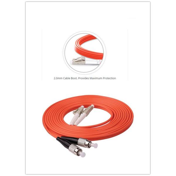 Durable Multimode Fiber Optic Cable 1m 3ft LC UPC To FC UPC Duplex 2.0mm PVC OM1