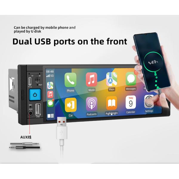 Universal 12V Car MP3 Player Carplay Android Auto MP5 Player with Bluetooth FM USB